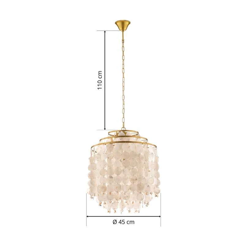 B-Ware Euluna Hängeleuchte Ruben Deckenlampe Wohnzimmerlampe Lampe Leuchte Perlmutt E27