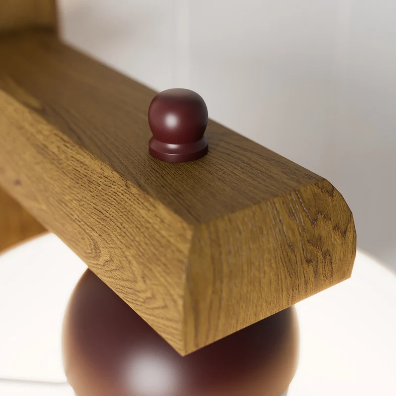 B-Ware Wandleuchte Sweden mit Holzgestell nussbaum eiche Wandlampe Lampe Leuchte Licht
