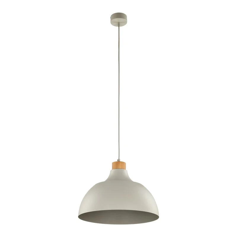 B-Ware Envostar Hängeleuchte Kaitt Holzdetail Ø 34 cm beige Deckenlampe Lampe Leuchte