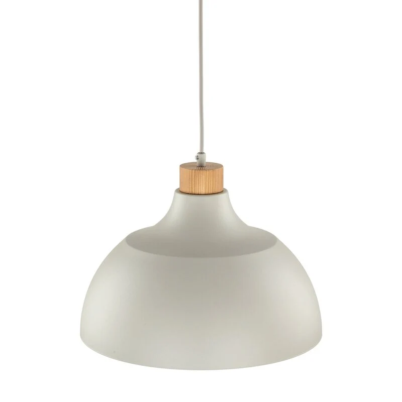 B-Ware Envostar Hängeleuchte Kaitt Holzdetail Ø 34 cm beige Deckenlampe Lampe Leuchte