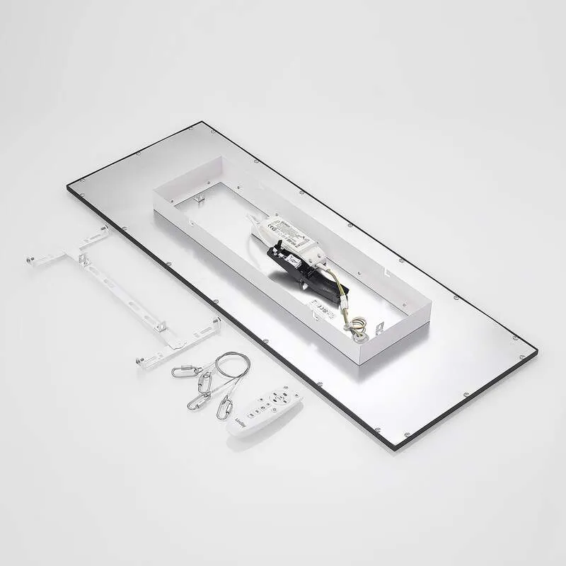 B-Ware Lindby Deckenleuchte Panel LED Lampe Nelios schwarz Aluminium Kunststoff Memory