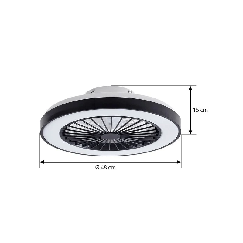 B-Ware Lindby LED-Deckenventilator Teleo schwarz DC leise Tuya Ventilator Deckenla19