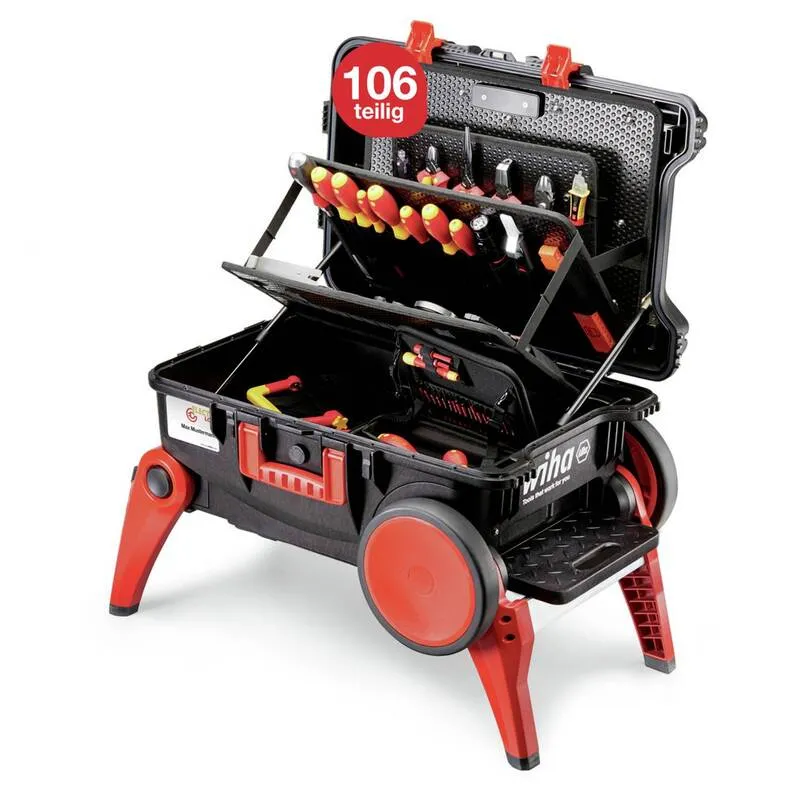 B-Ware Wiha Werkzeugkoffer Handwerker 104-teilig Profi Set Elektriker schwarz 680x497mm