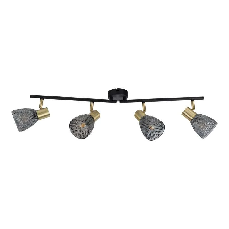 B-Ware Näve Deckenleuchte Lindita 4-flammig LED Lampe Leuchte rauchgrau 76x8,5cm