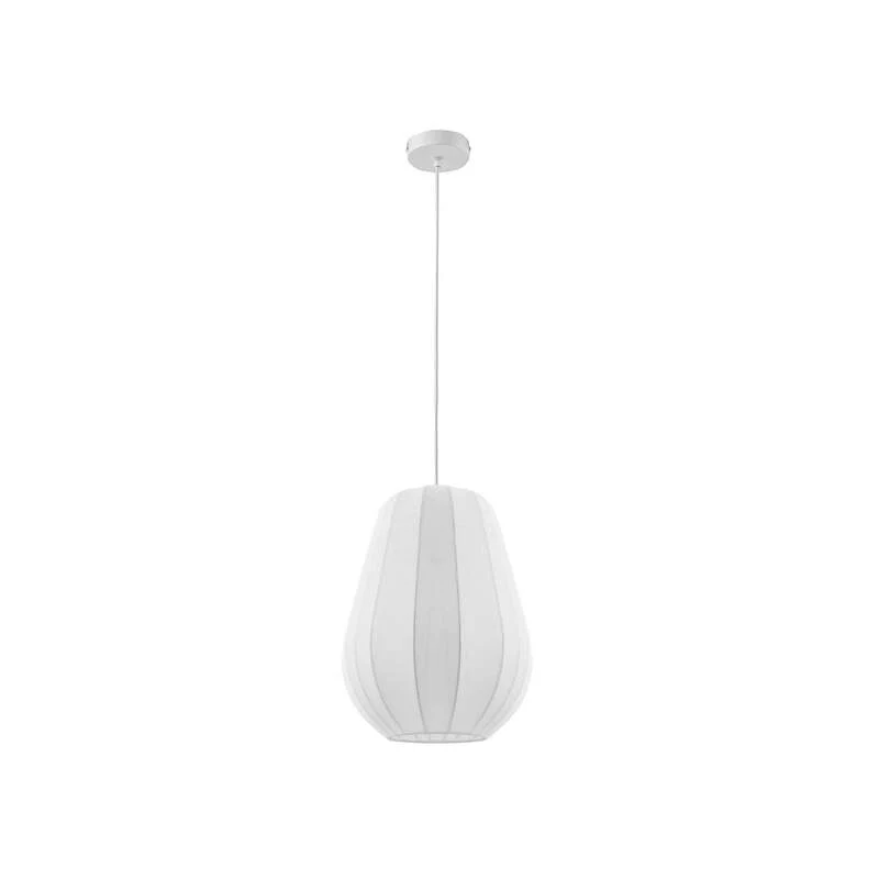 B-Ware Lindby Hängeleuchte Helin weiß Ø 30 cm dimmbar E27 Stoff 150 cm Abhängung