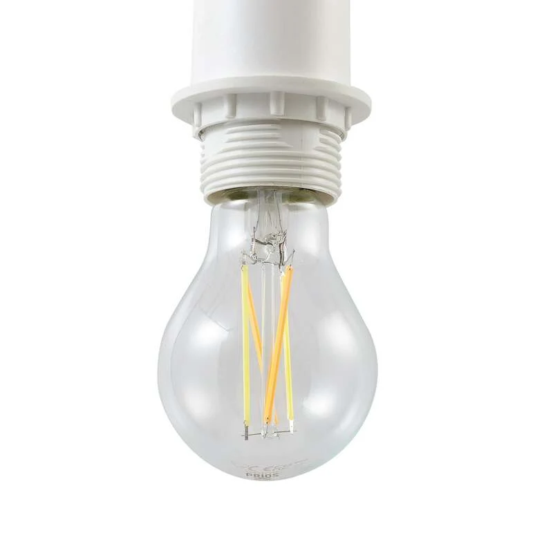 B-Ware Lindby Hängeleuchte Helin weiß Ø 30 cm dimmbar E27 Stoff 150 cm Abhängung