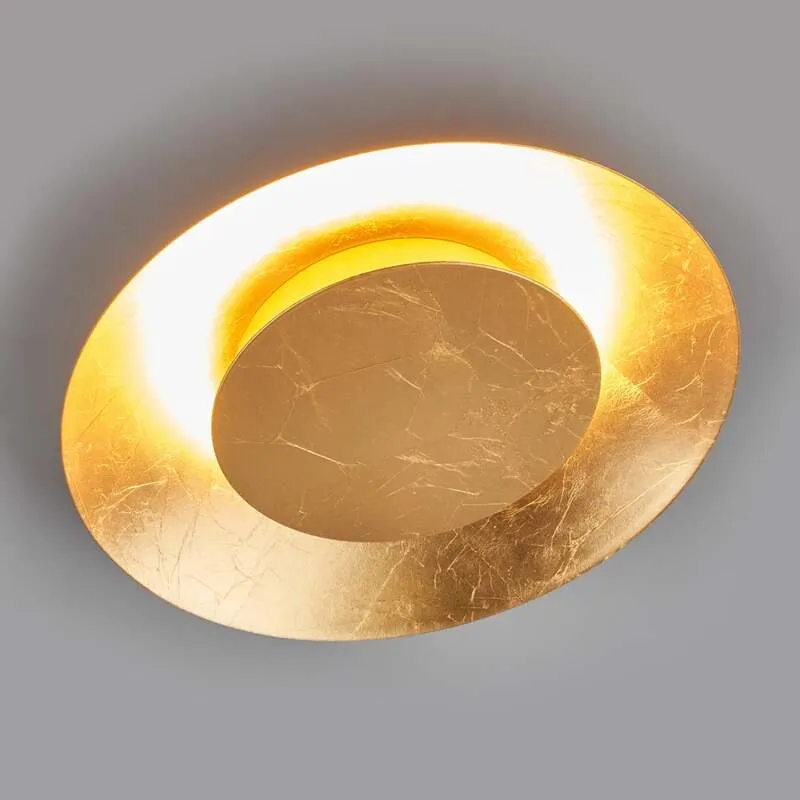 B-Ware Lindby Deckenleuchte Keti LED Lampe gold rund Metall Ø35cm warmweiß 3000K