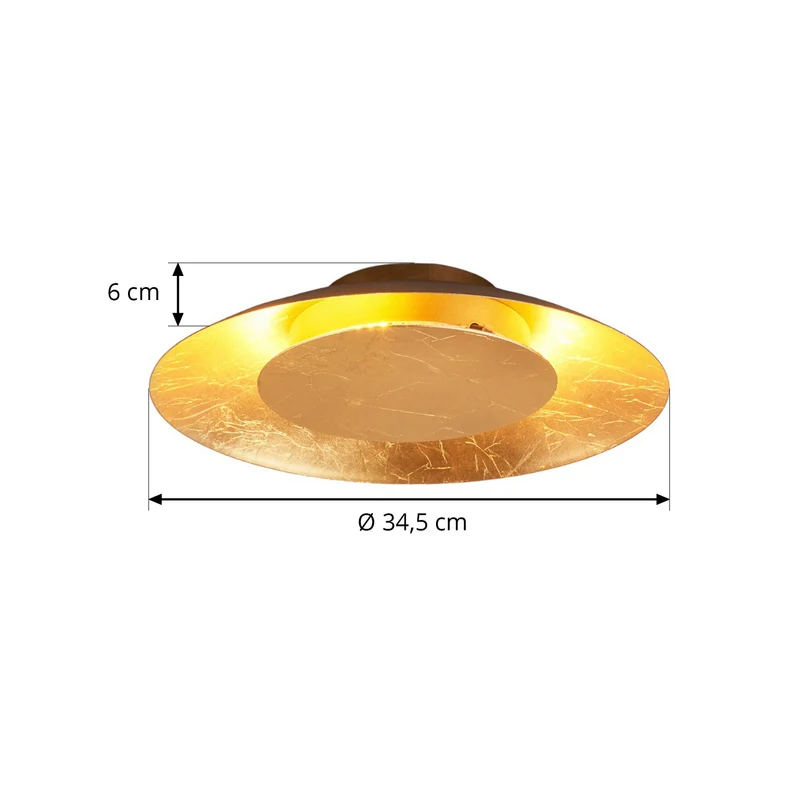 B-Ware Lindby Deckenleuchte Keti LED Lampe gold rund Metall Ø35cm warmweiß 3000K