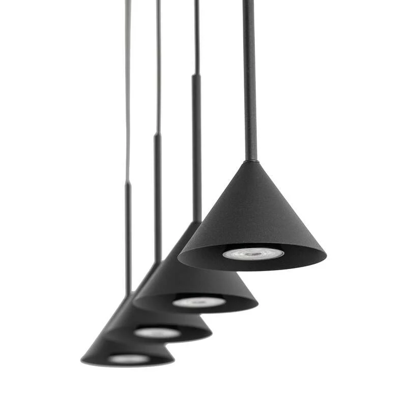 B-Ware TK-Lighting Hängeleuchte Cono Mini 4-flammig LED Pendelleuchte dimmbar schwarz