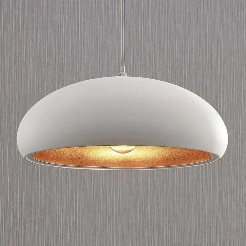 B-Ware Lindby Pendelleuchte Hängeleuchte Gerwina LED Lampe dimmbar weiß gold Ø40cm