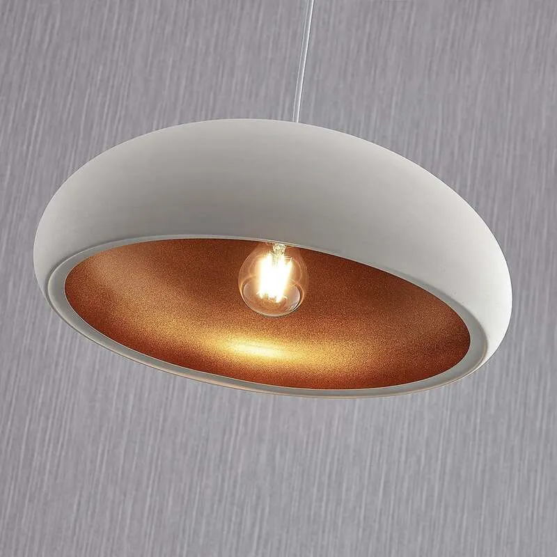 B-Ware Lindby Pendelleuchte Hängeleuchte Gerwina LED Lampe dimmbar weiß gold Ø40cm