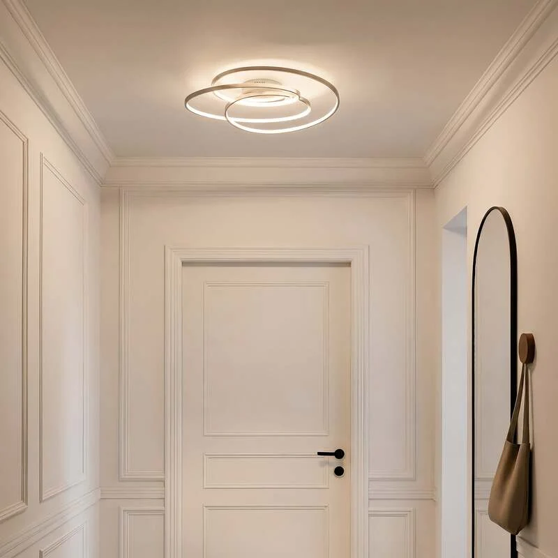 B-Ware Lindby Deckenlampe Joline LED Leuchte dimmbar nickel Ø60cm 2400 Lumen warmweiß