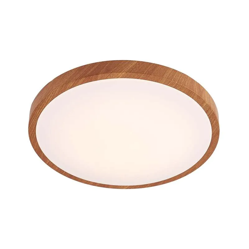 B-Ware Lindby Deckenleuchte Mynte LED Lampe Leuchte warmweiß Holzoptik Ø42cm 3000K