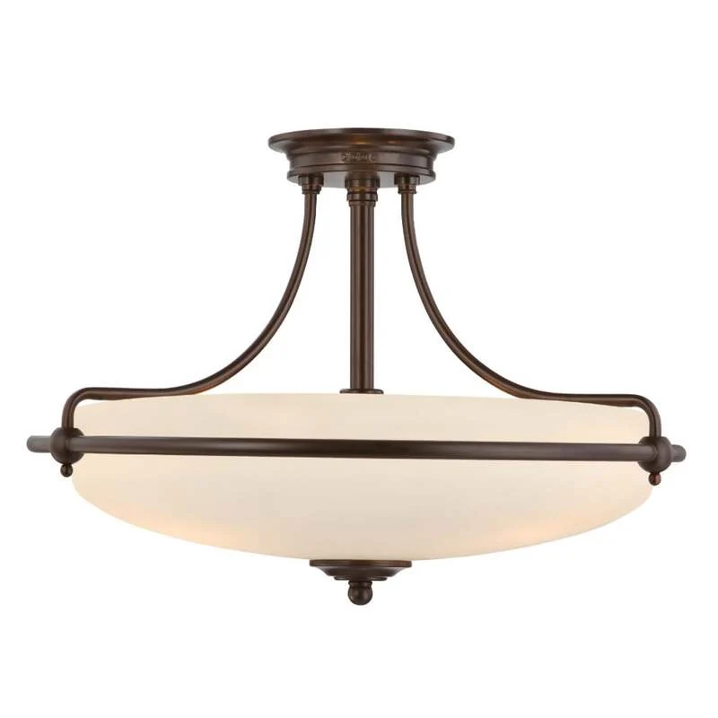 B-Ware QUOIZEL Deckenlampe Griffin LED Leuchte dimmbar bronze opal Ø53cm 4-flammig