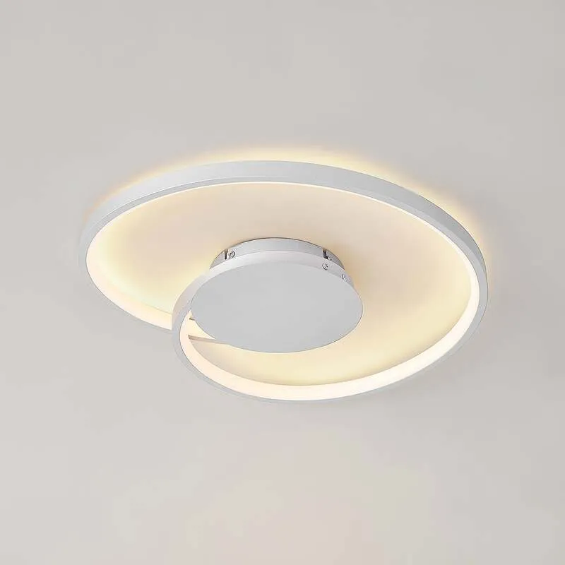 B-Ware Lucande Deckenlampe LED Enesa dimmbar 21W warmweiß silber Ø46cm 1100 Lumen