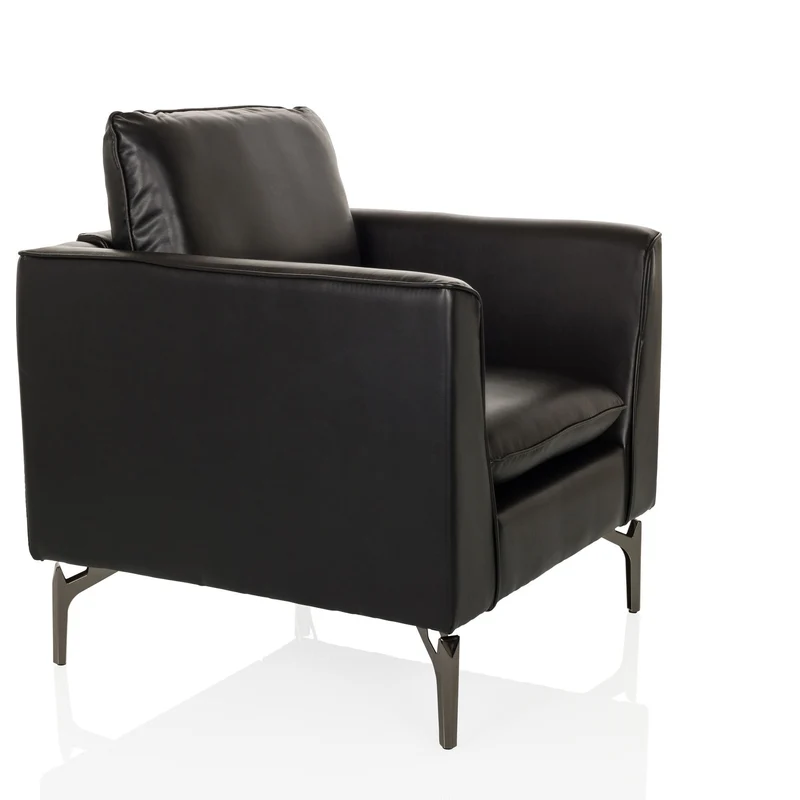 B-Ware hjh OFFICE Loungemöbel Sofasessel Sitz Sessel Sofa Einsitzer BAVERO PU schwarz