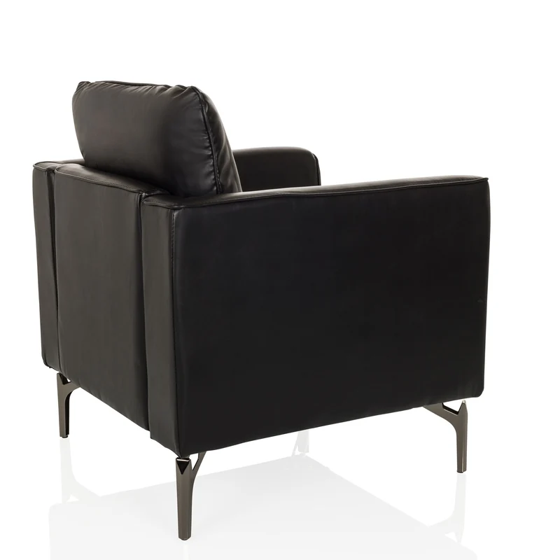 B-Ware hjh OFFICE Loungemöbel Sofasessel Sitz Sessel Sofa Einsitzer BAVERO PU schwarz