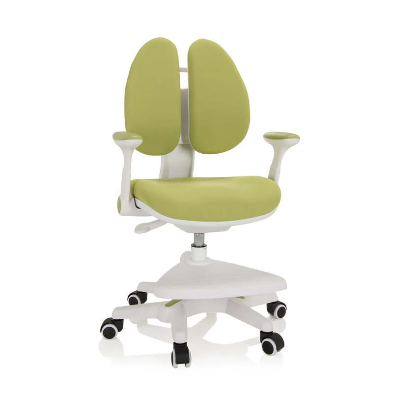 B-Ware hjh OFFICE Kinderstuhl / Kinderschreibtischstuhl KID WING mitwachsend Stoff grün
