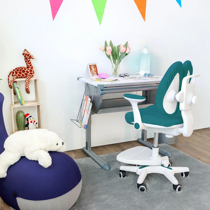 B-Ware hjh OFFICE Kinderstuhl / Kinderschreibtischstuhl KID WING mitwachsend Stoff grün