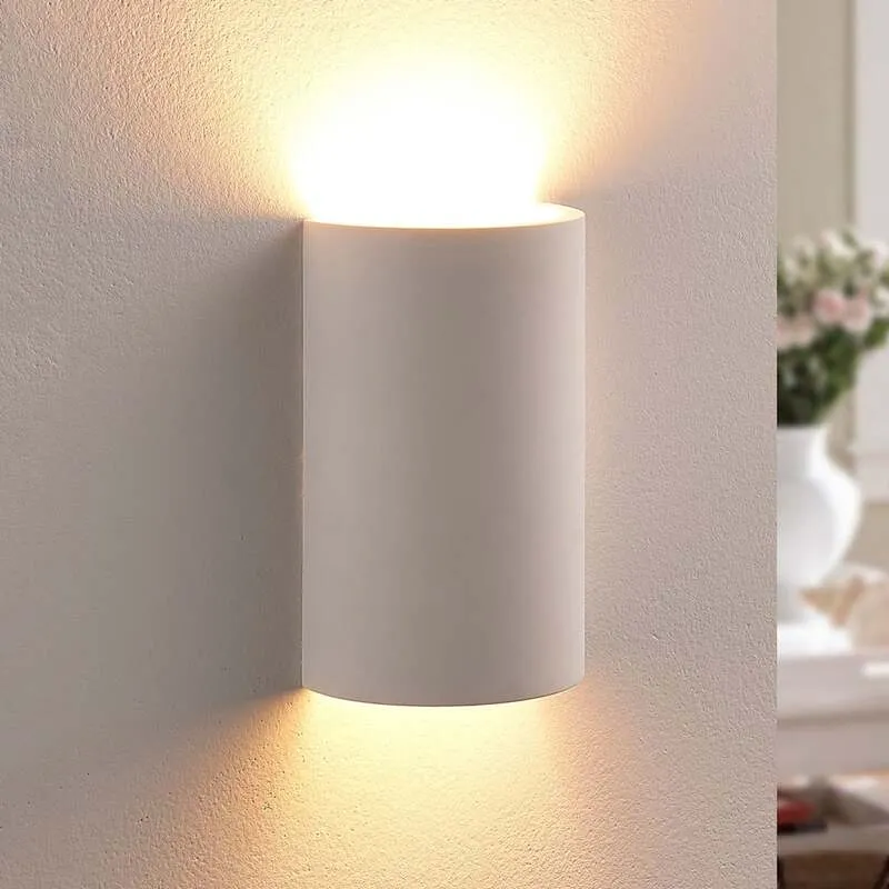 B-Ware Lindby Colja Gipswandleuchte Wandleuchte Wandlampe Wandlicht Lampe weiß halbr219