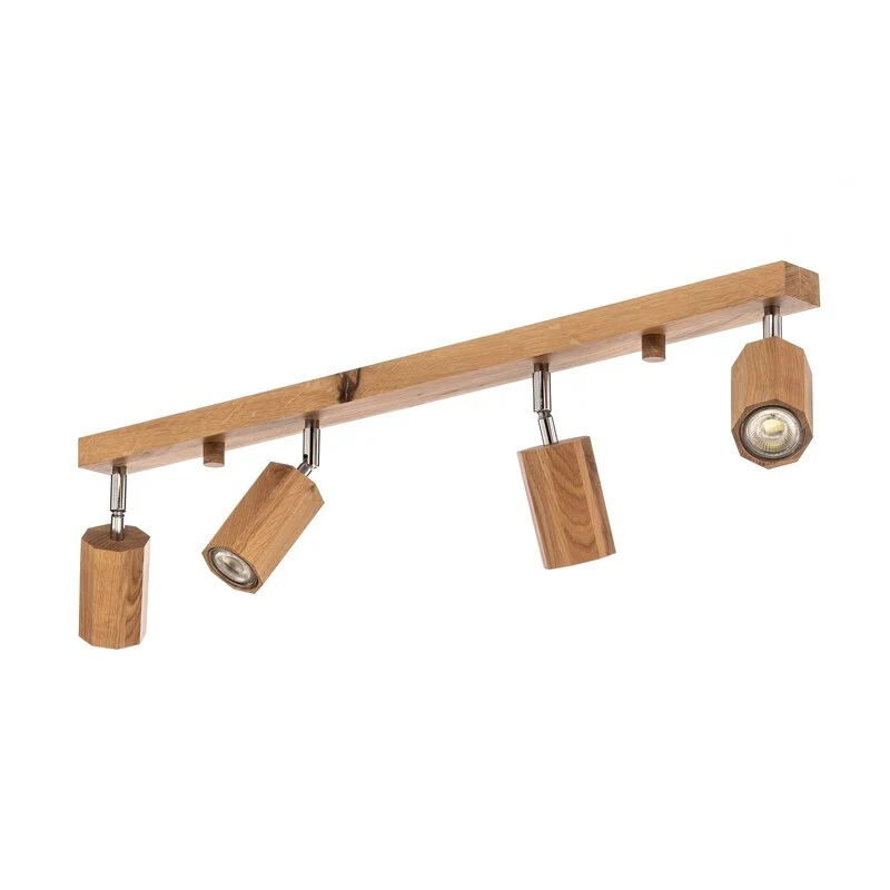 B-Ware Envostar Peach Puff Deckenspot Holz Oktagon 4-flg. handgefertigt 148cm