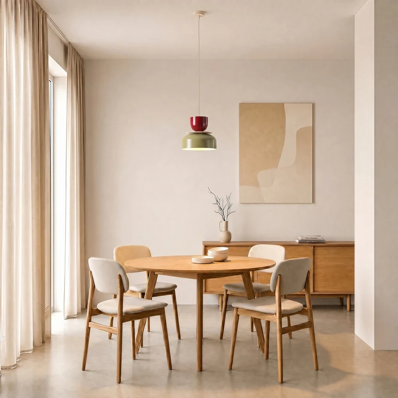 B-Ware Hängeleuchte Uto beige rot 30 cm dimmbar E27 Aldex Metall satiniert