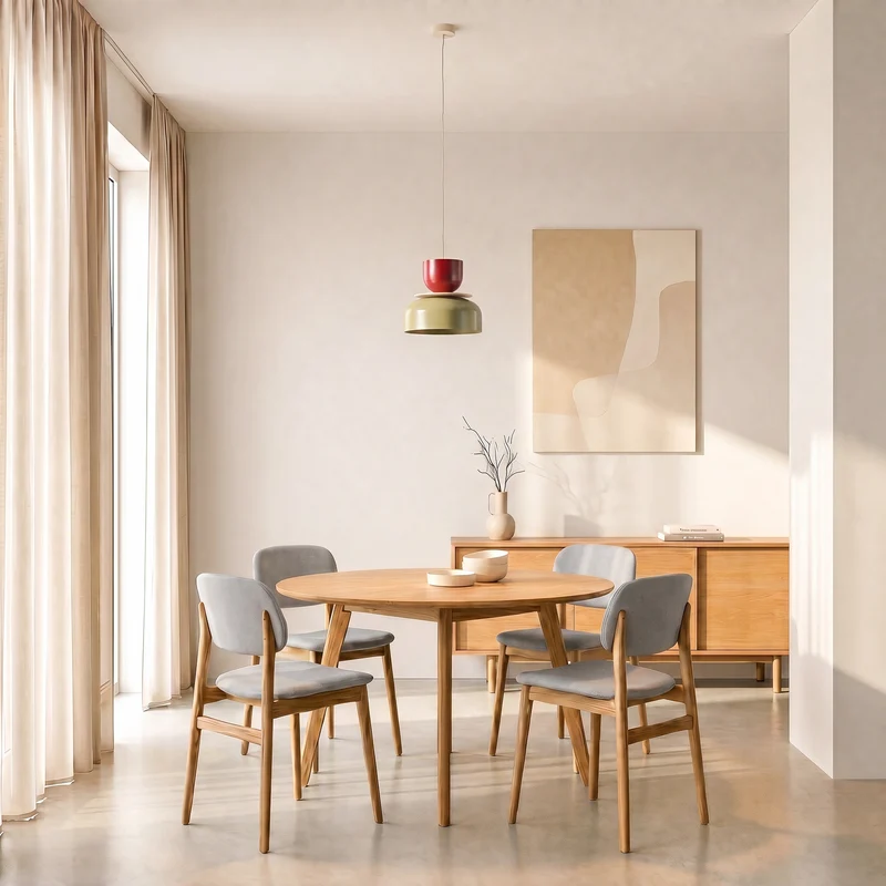 B-Ware Hängeleuchte Uto beige rot 30 cm dimmbar E27 Aldex Metall satiniert