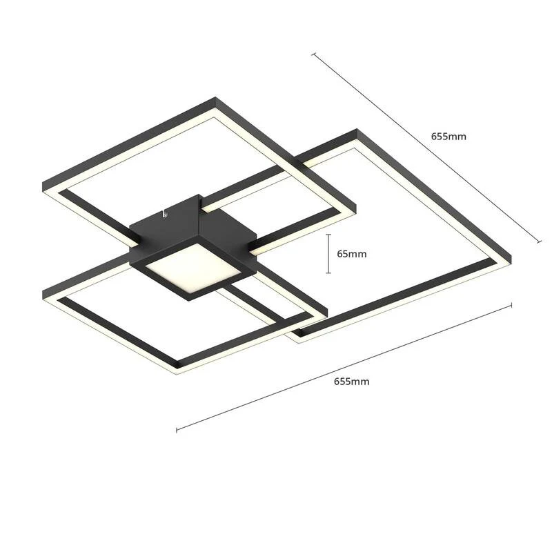 B-Ware Lindby Deckenlampe Deckenleuchte LED Duetto anthrazit quadratisch Aluminium