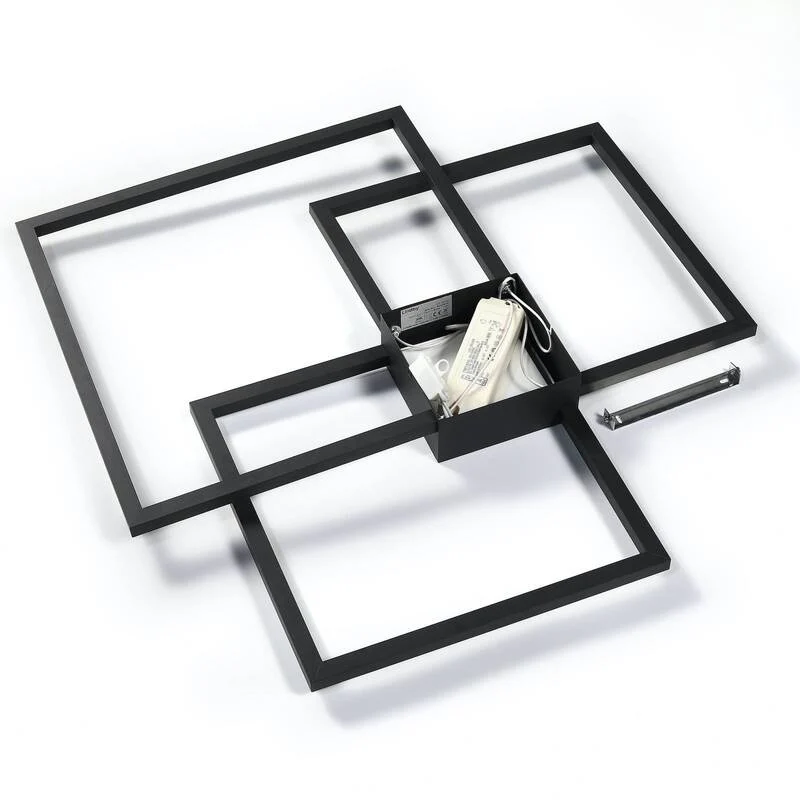 B-Ware Lindby Deckenlampe Deckenleuchte LED Duetto anthrazit quadratisch Aluminium