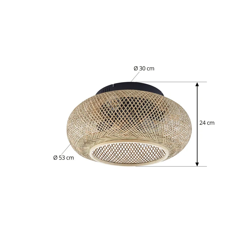 B-Ware Lucande Deckenventilator Ventilator Lampe Licht Holz Schwarz Fernbedienung 53cm