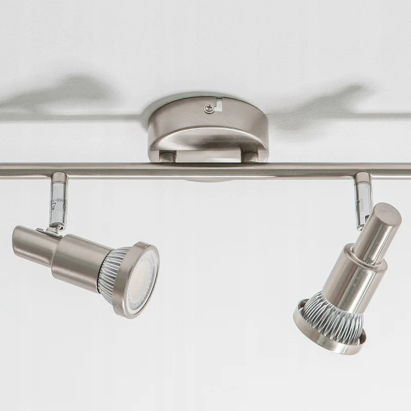 B-Ware Lindby Nickelfarbene LED-Deckenlampe Aron 6-fl Deckenlampe Deckenstrahler GU10