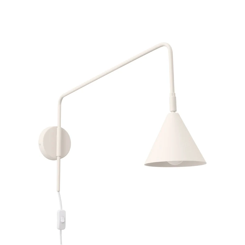 B-Ware Wandleuchte Wandlampe LYS Beige Stahl Stecker E14 LED Skandinavisch Ø 14 cm