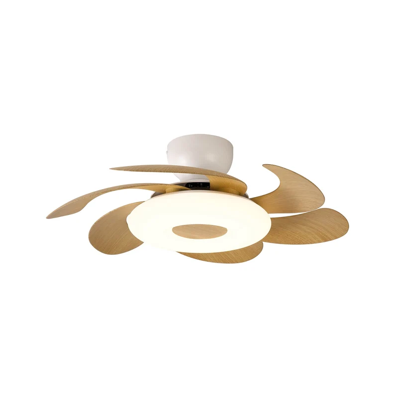 B-Ware Deckenventilator Ventilator Lampe LED Beleuchtung Mantra Iluminación Flower Holz
