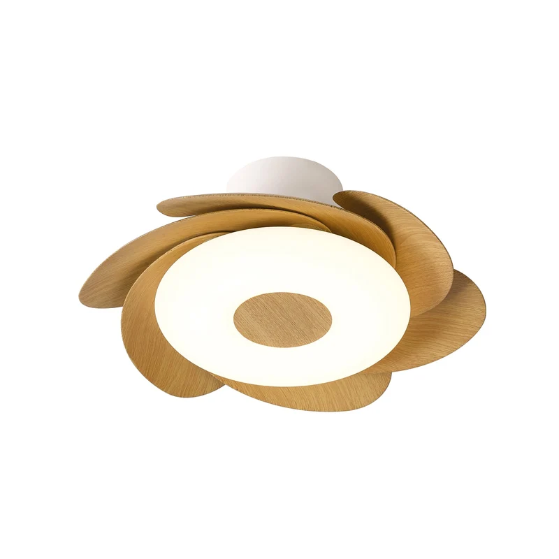 B-Ware Deckenventilator Ventilator Lampe LED Beleuchtung Mantra Iluminación Flower Holz