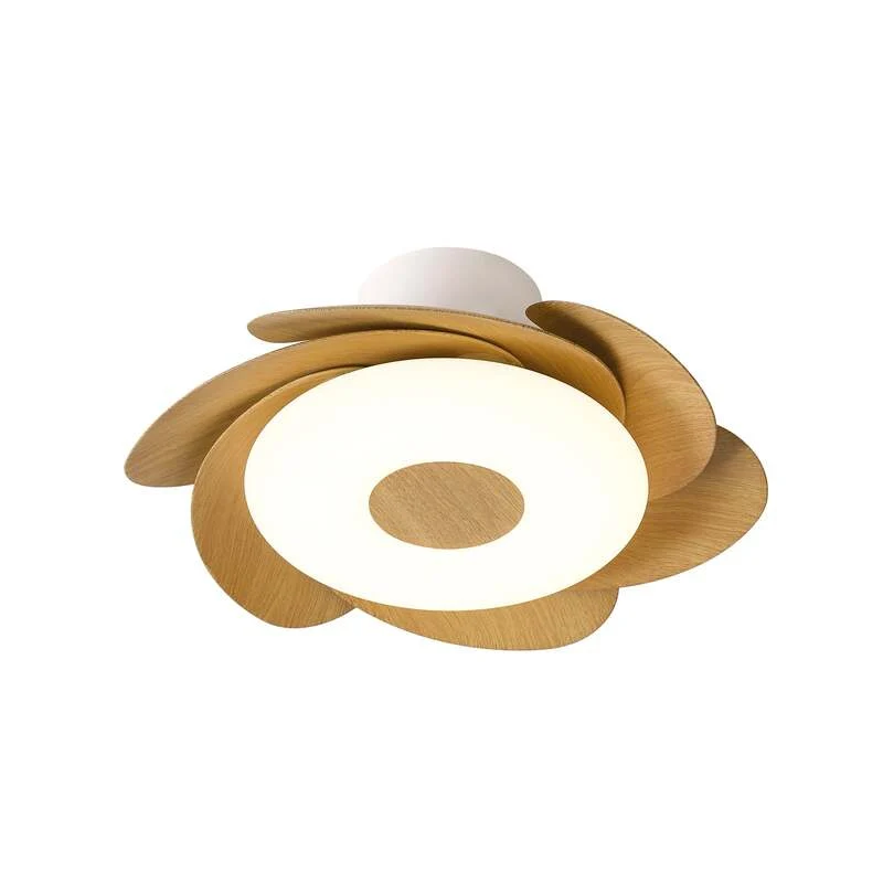 B-Ware Deckenventilator Ventilator Lampe LED Beleuchtung Mantra Iluminación Flower Holz