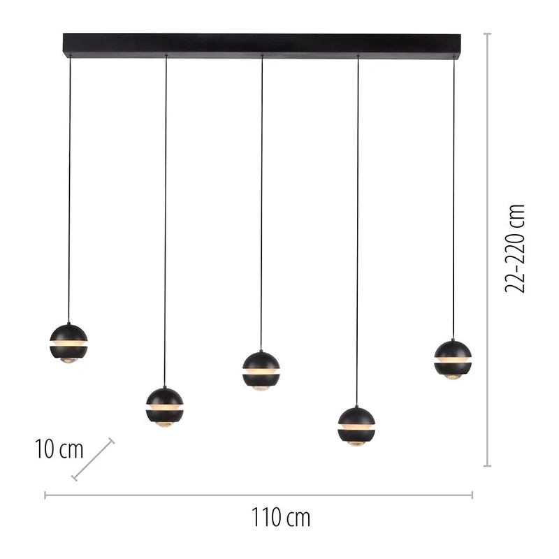 B-Ware SCHÖNER WOHNEN Pendelleuchte Hängelampe LED LINI verstellbar dimmbar schwarz