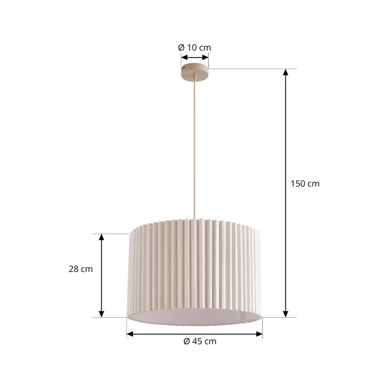 B-Ware Lindby Hängeleuchte Pendelleuchte Lampe Leinen cremefarben 45 cm Libbie