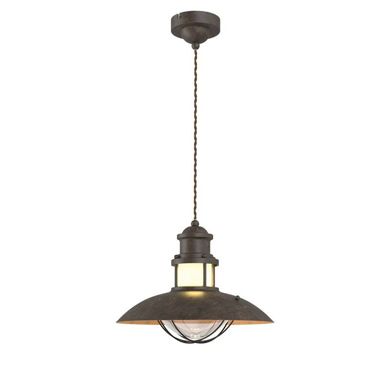 B-Ware Lindby Pendelleuchte Esszimmerlampe Küchenlampe Hängeleuchte E27 braun Rustikal