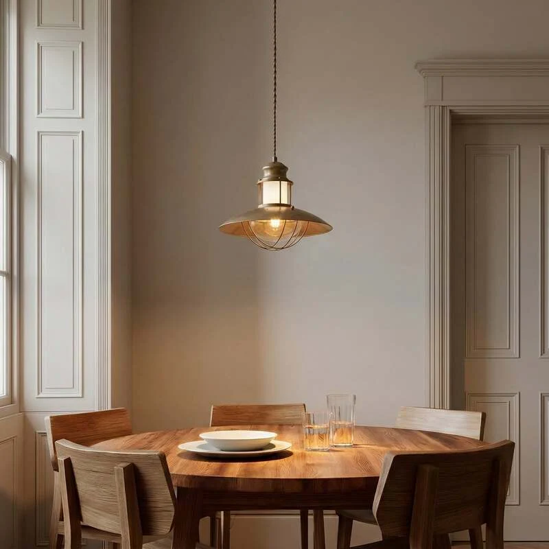 B-Ware Lindby Pendelleuchte Esszimmerlampe Küchenlampe Hängeleuchte E27 braun Rustikal