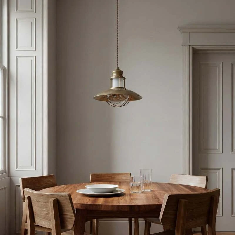 B-Ware Lindby Pendelleuchte Esszimmerlampe Küchenlampe Hängeleuchte E27 braun Rustikal
