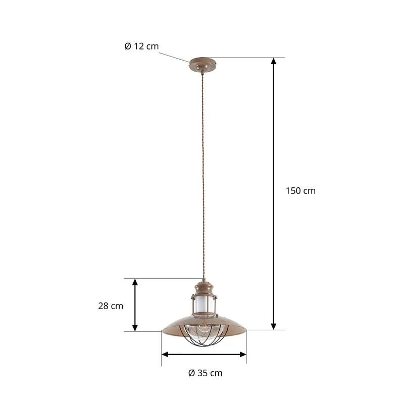 B-Ware Lindby Pendelleuchte Esszimmerlampe Küchenlampe Hängeleuchte E27 braun Rustikal