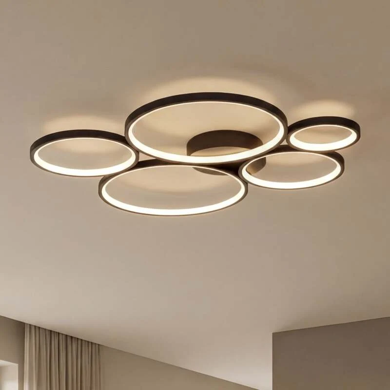 B-Ware Trio Lighting Deckenleuchte Deckenlampe Rondo Led Schwarz Matt Switch Dimmer
