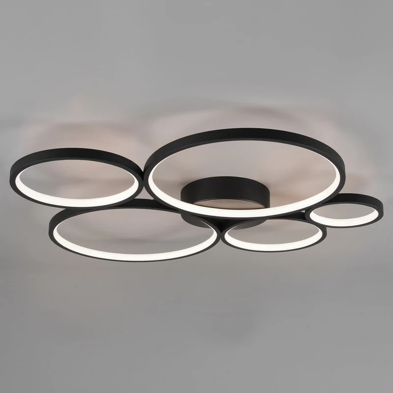 B-Ware Trio Lighting Deckenleuchte Deckenlampe Rondo Led Schwarz Matt Switch Dimmer
