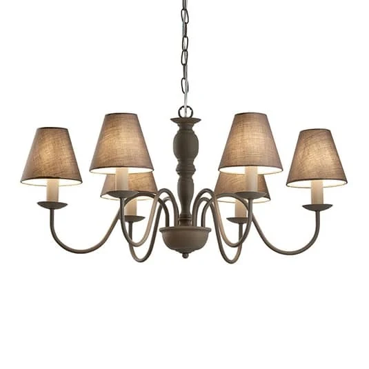B-Ware Viokef Kronleuchter Fatima Deckenlampe Hängelampe Lampe grau sechsflammig E140
