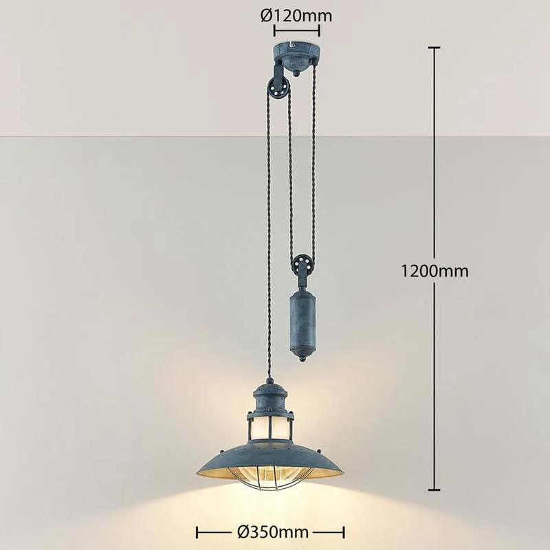 B-Ware Lindby Louisanne Hängeleuchte Deckenlampe Pendelleuchte Lampe 1-fl E27 betongrau