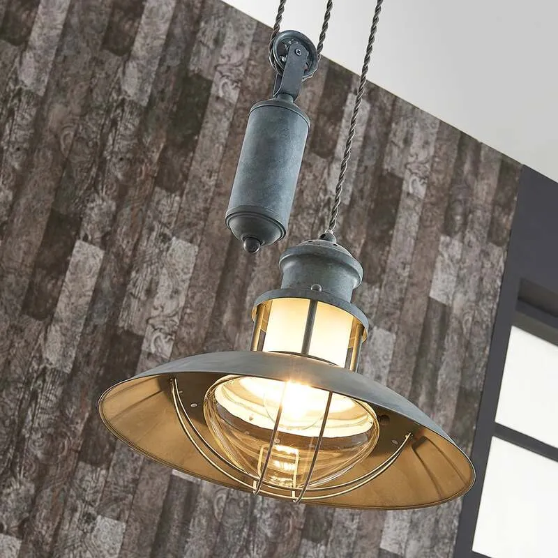 B-Ware Lindby Louisanne Hängeleuchte Deckenlampe Pendelleuchte Lampe 1-fl E27 betongrau