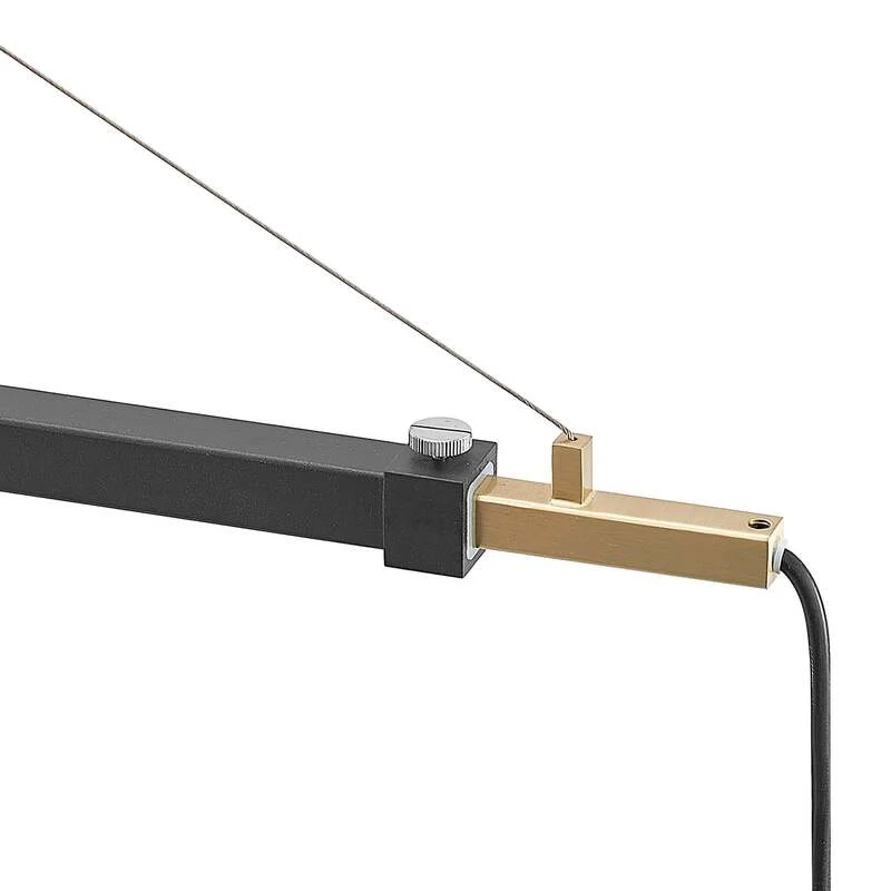 B-Ware Lucande Wandleuchte Beleza LED Wandlampe ausziehbar schwarz gold 150cm Höhe