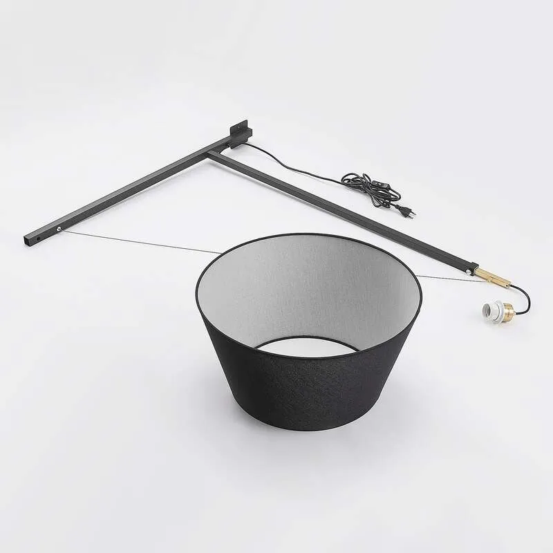 B-Ware Lucande Wandleuchte Beleza LED Wandlampe ausziehbar schwarz gold 150cm Höhe