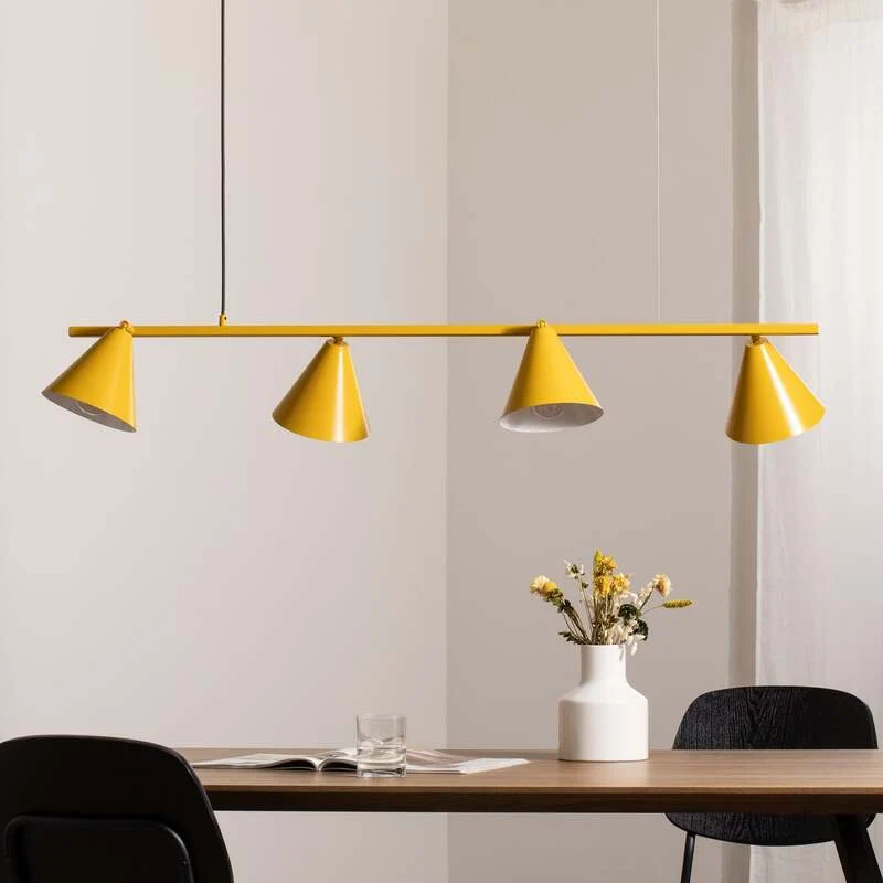 B-Ware ALDEX Hängeleuchte Form 4 gelb 4-flammig dimmbar Metall E27 120 cm