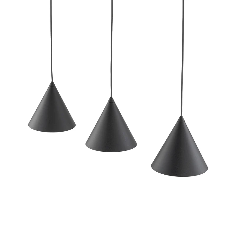 B-Ware TK Lighting Hängeleuchte Cono 3-flammig LED Pendelleuchte dimmbar schwarz 86x19